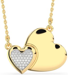 Large Diamond Gold Heart Necklace