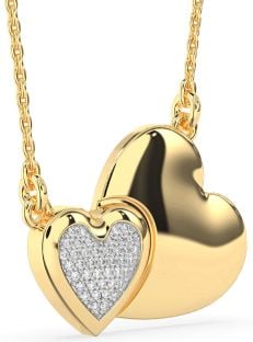 Large Diamond Gold Heart Necklace