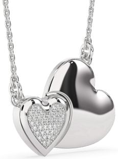 Large Diamond White Gold Heart Necklace