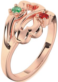 Rose Gold Infinity Heart Two Stone Promise Ring