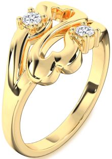 Diamond Gold Infinity Heart Two Stone Ring