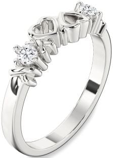 Diamond White Gold Heart Two Stone Ring