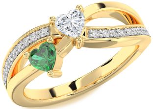 Diamond Gold Two Heart Promise Ring