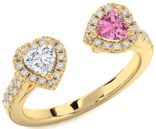 Diamond Gold Two Heart Promise Ring