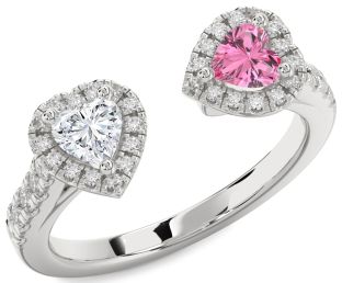 Diamond Platinum Two Heart Promise Ring