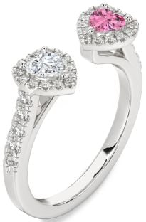 Diamond Platinum Two Heart Promise Ring