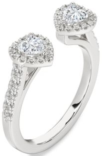 Diamond White Gold Two Heart Ring