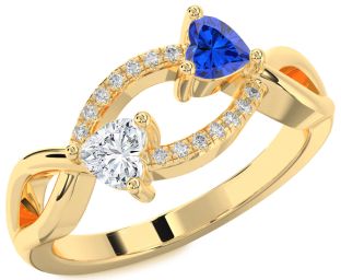 Diamond Gold Two Heart Promise Ring