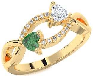 Diamond Gold Two Heart Promise Ring