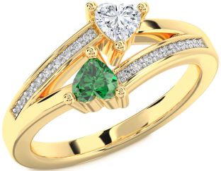 Diamond Gold Two Heart Promise Ring
