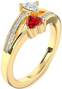 Diamond Gold Two Heart Promise Ring