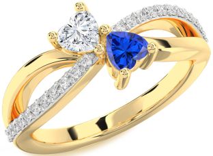 Diamond Gold Two Heart Promise Ring