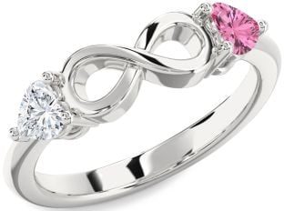 Silver Infinity Two Heart Promise Ring