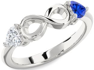 Silver Infinity Two Heart Promise Ring