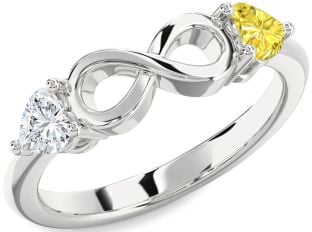 Platinum Infinity Two Heart Promise Ring
