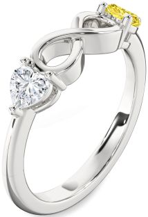 Platinum Infinity Two Heart Promise Ring