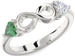 Silver Infinity Two Heart Promise Ring