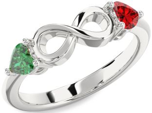 Silver Infinity Two Heart Promise Ring