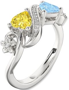 Diamond Platinum Infinity Two Heart Promise Ring