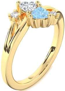 Diamond Gold Two Heart Promise Ring