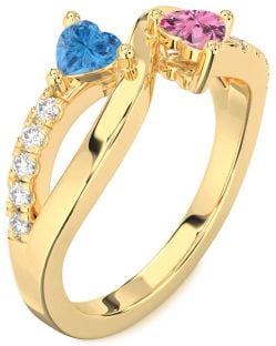 Diamond Gold Two Heart Promise Ring