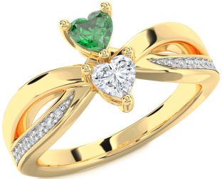 Diamond Gold Two Heart Promise Ring