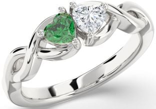 Silver Infinity Two Heart Promise Ring