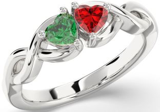 Silver Infinity Two Heart Promise Ring