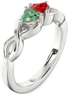 Platinum Infinity Two Heart Promise Ring