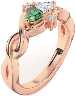 Diamond Rose Gold Infinity Two Heart Promise Ring