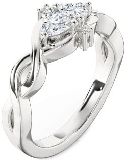 Diamond White Gold Infinity Two Heart Ring