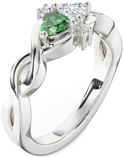 Diamond Platinum Infinity Two Heart Promise Ring