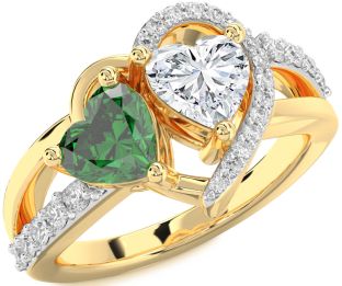 Diamond Gold Two Heart Promise Ring