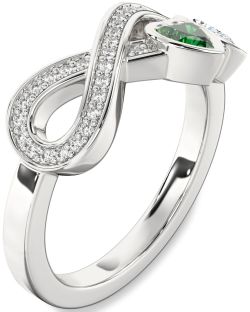 Diamond Platinum Infinity Two Heart Promise Ring