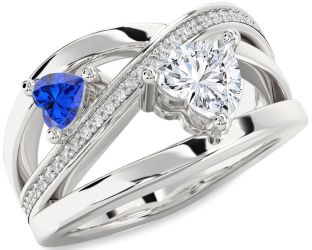 Diamond Platinum Two Heart Promise Ring