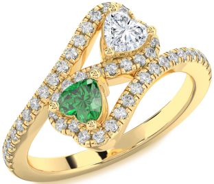 Diamond Gold Infinity Two Heart Promise Ring