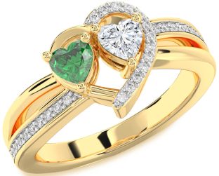 Diamond Gold Two Heart Promise Ring