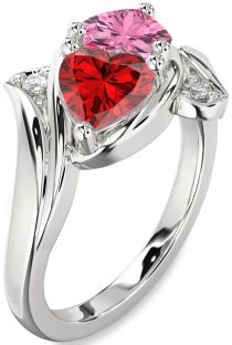 Diamond Platinum Two Heart Promise Ring