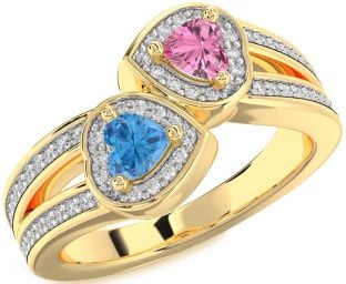 Diamond Gold Two Heart Promise Ring