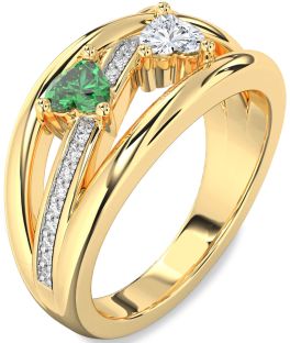 Diamond Gold Two Heart Promise Ring