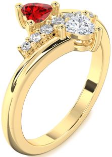 Diamond Gold Two Heart Promise Ring