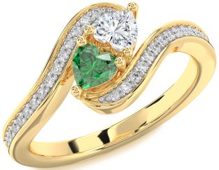 Diamond Gold Two Heart Promise Ring