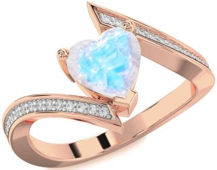 Diamond Amethyst Rose Gold Heart Solitaire Pave Engagement Ring