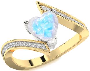 Diamond Amethyst Platinum & Yellow Gold Heart Solitaire Pave Engagement Ring