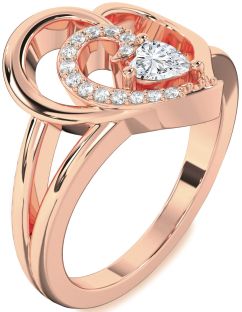 Diamond Rose Gold Heart Promise Ring