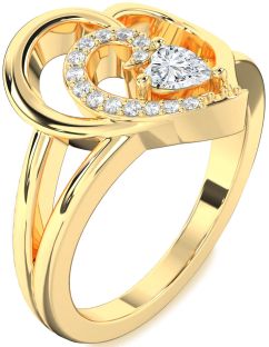 Diamond Gold Heart Promise Ring