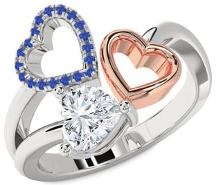 White Rose Gold Heart Promise Ring