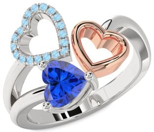 Platinum & Rose Gold Heart Promise Ring