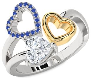 Platinum & Yellow Gold Heart Promise Ring