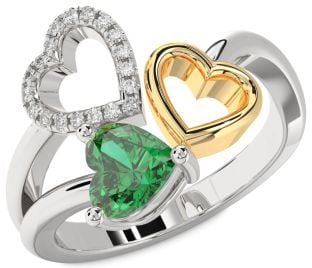 Gold Silver Heart Promise Ring
